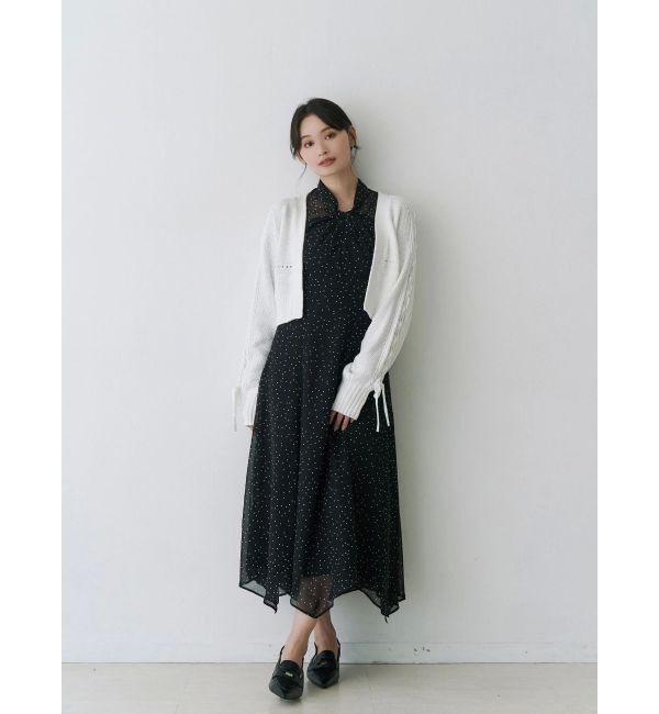 MERCURYDUO「ツイストネックロングスリーブワンピース」|ワンピース|