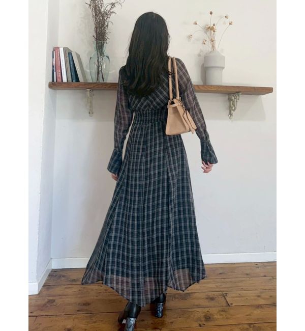 MERCURYDUO「ツイストネックロングスリーブワンピース」|ワンピース|