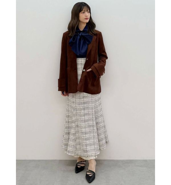 MERCURYDUO「オリジナルツイードスソプリーツマーメイドスカート」|スカート|