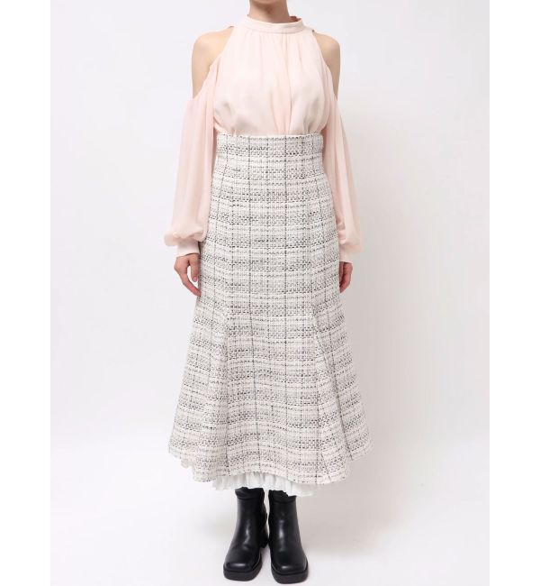 MERCURYDUO「オリジナルツイードスソプリーツマーメイドスカート」|スカート|