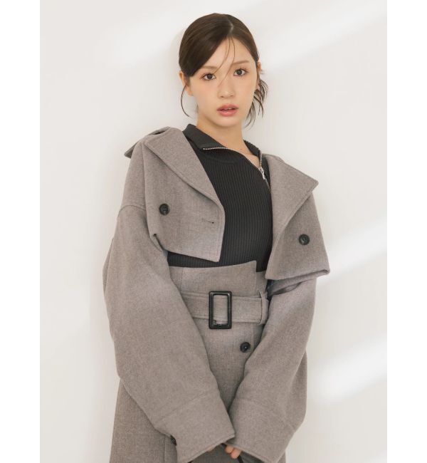 MERCURYDUO「【WEB限定カラーあり】ハイツイストアシメZIPニット」|ニット・セーター|