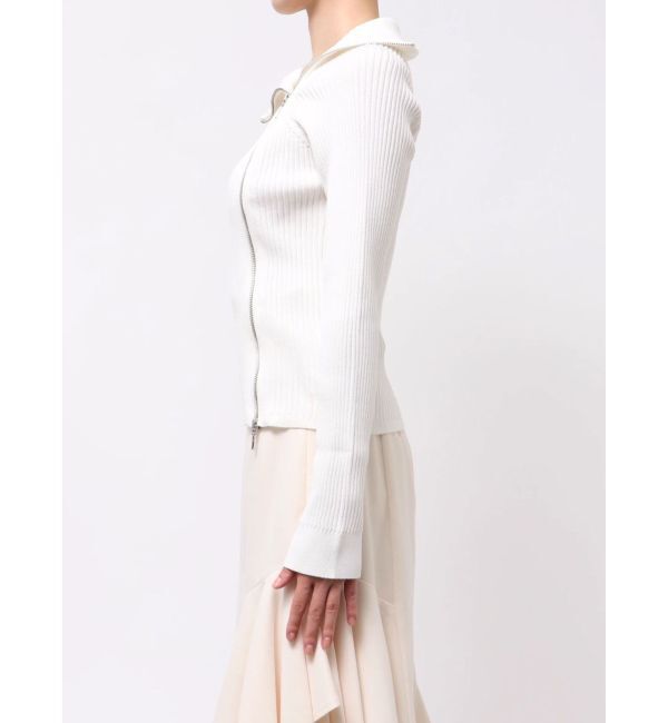 MERCURYDUO「【WEB限定カラーあり】ハイツイストアシメZIPニット」|ニット・セーター|