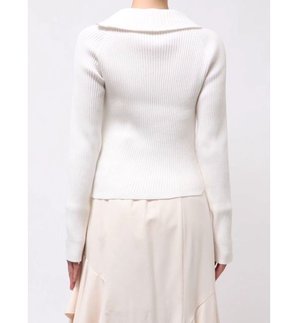 MERCURYDUO「【WEB限定カラーあり】ハイツイストアシメZIPニット」|ニット・セーター|