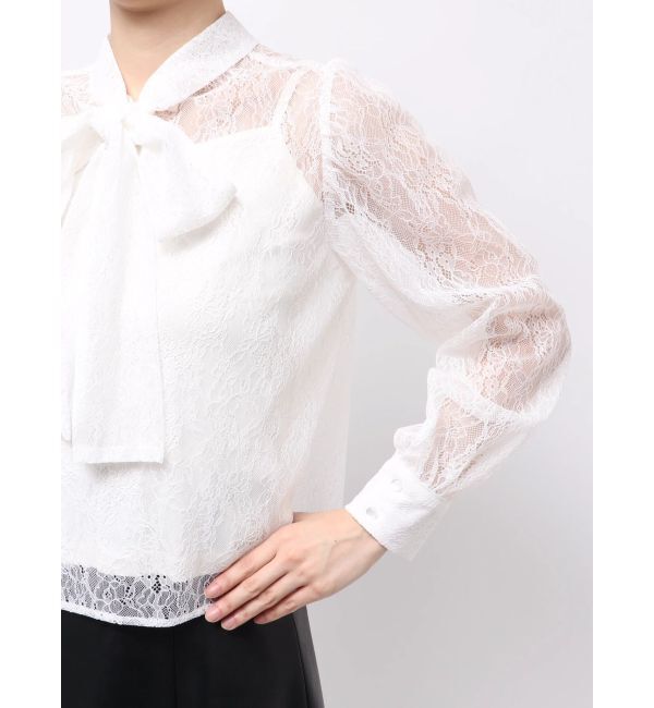 MERCURYDUO「2WAYバックリボンレースブラウス」|シャツ・ブラウス|