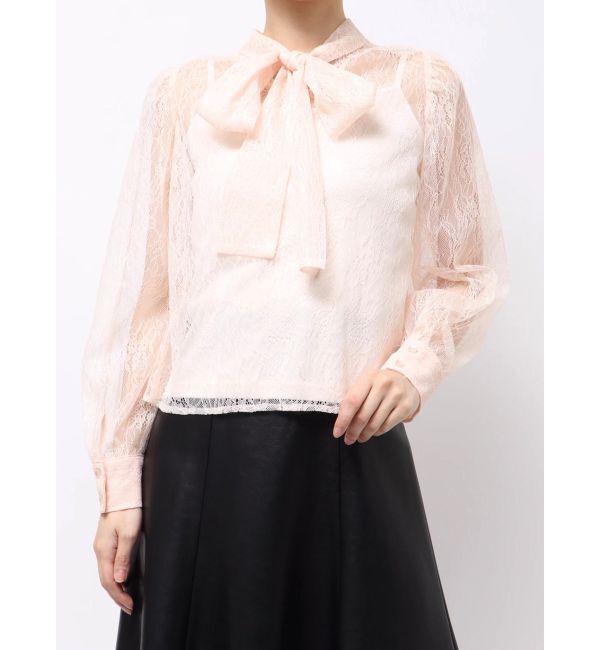 MERCURYDUO「2WAYバックリボンレースブラウス」|シャツ・ブラウス|ピンク