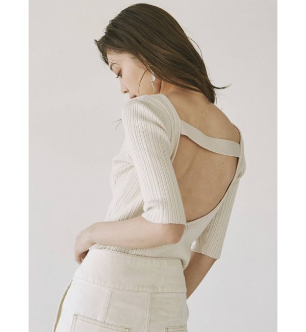 MURUA「ディープバックオープンデザインニット」|ニット・セーター|