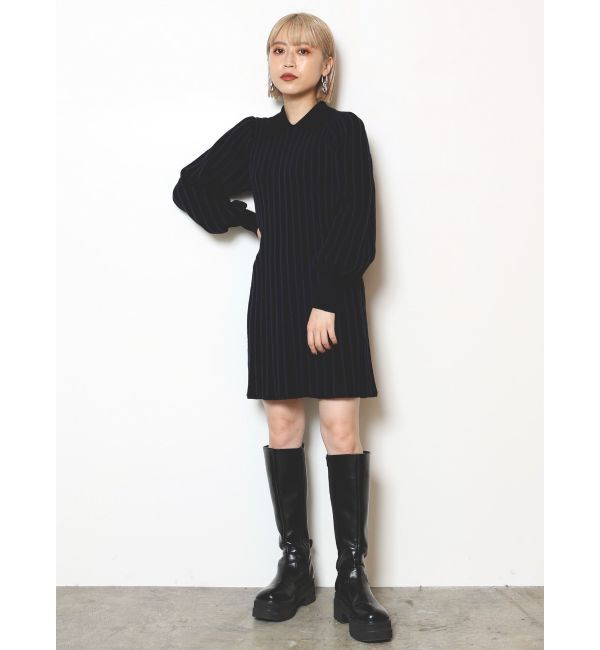 MURUA「ワイドリブフレアミニワンピース」|ワンピース|