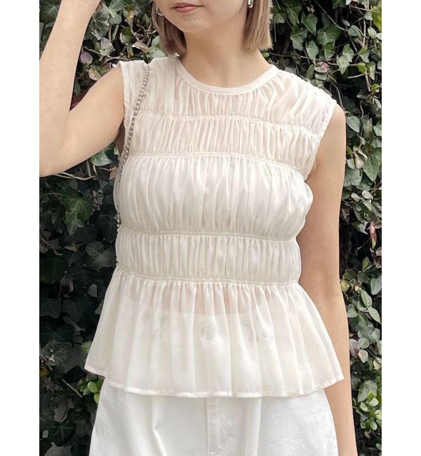 MURUA「ノースリシャーリングブラウス」|シャツ・ブラウス|アイボリー