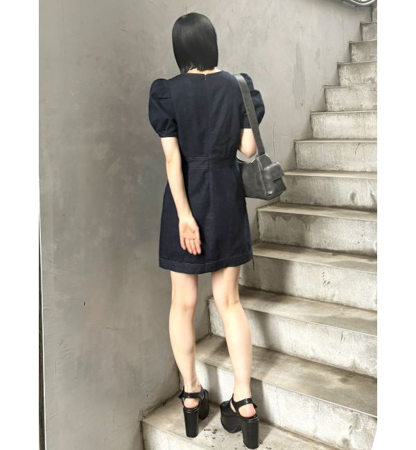 MURUA「パフスリーブステッチミニワンピース」|ワンピース|