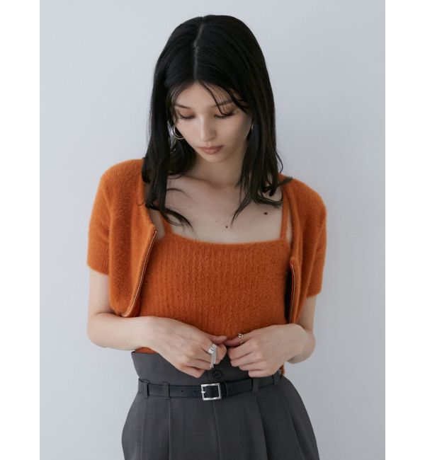 MURUA「シャギージップカーデ&times;キャミSET」|カーディガン|