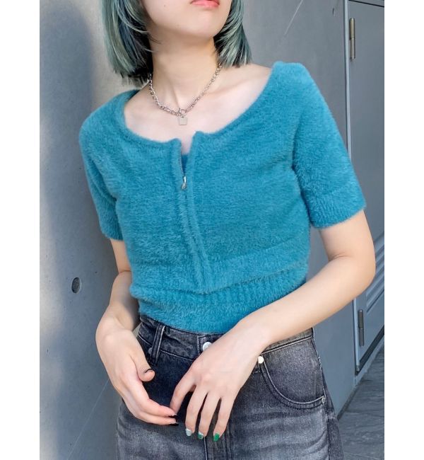 MURUA「シャギージップカーデ&times;キャミSET」|カーディガン|