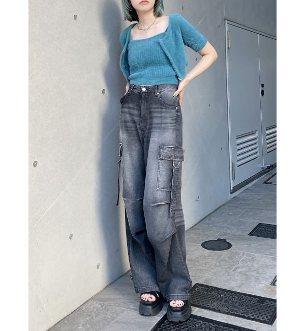 MURUA「シャギージップカーデ&times;キャミSET」|カーディガン|