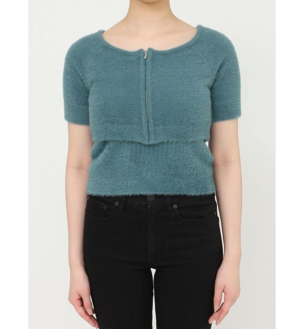 MURUA「シャギージップカーデ&times;キャミSET」|カーディガン|