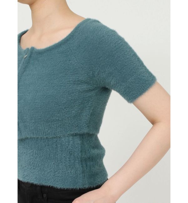 MURUA「シャギージップカーデ&times;キャミSET」|カーディガン|