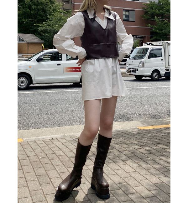 MURUA「ストレッチ厚底ハーフブーツ」|ロングブーツ|