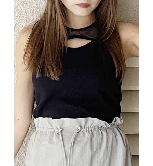 MURUA「ポイントメッシュタンクトップ」|タンクトップ|ブラック