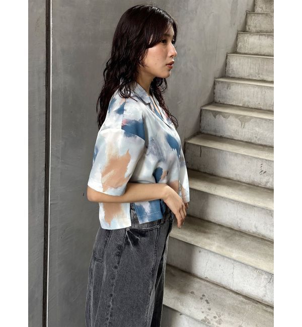 MURUA「パターンクロップドシャツ【WEB限定】」|シャツ・ブラウス|