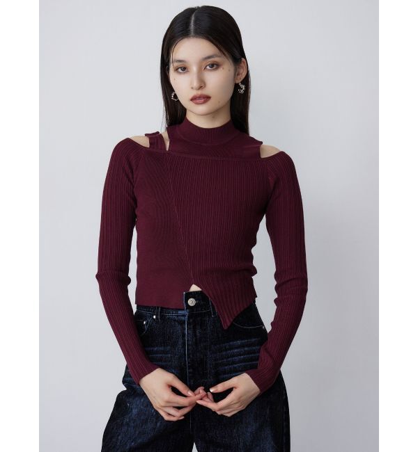 MURUA「ショルダーカットリブニット」|ニット・セーター|