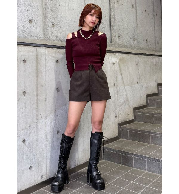 MURUA「ショルダーカットリブニット」|ニット・セーター|