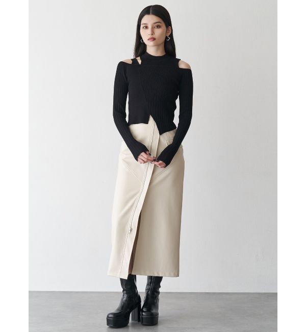 MURUA「ショルダーカットリブニット」|ニット・セーター|