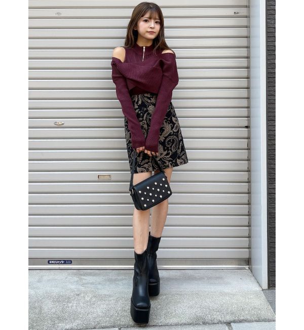 MURUA「カシュクールハーフジップトップス」|ニット・セーター|