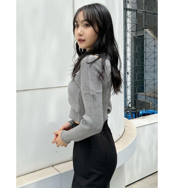 MURUA「カシュクールハーフジップトップス」|ニット・セーター|