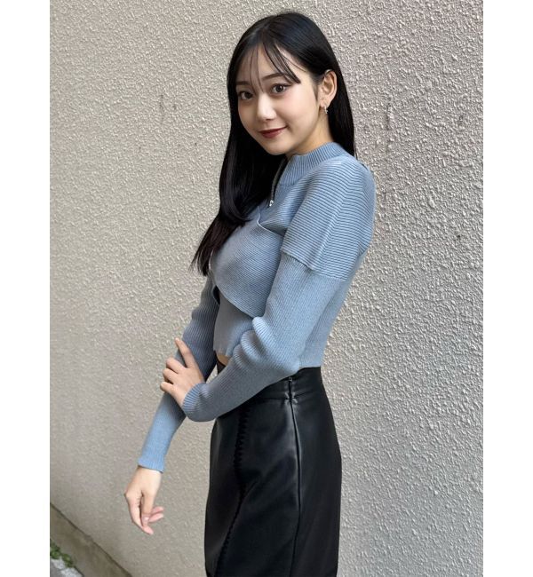 MURUA「カシュクールハーフジップトップス」|ニット・セーター|