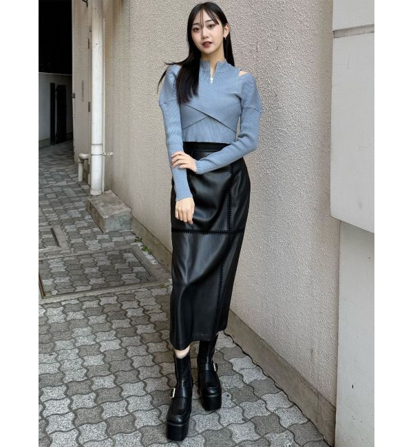 MURUA「カシュクールハーフジップトップス」|ニット・セーター|