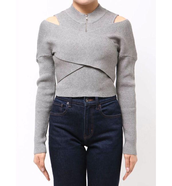 MURUA「カシュクールハーフジップトップス」|ニット・セーター|