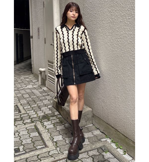 MURUA「ウェーブパターンリブニット」|ニット・セーター|