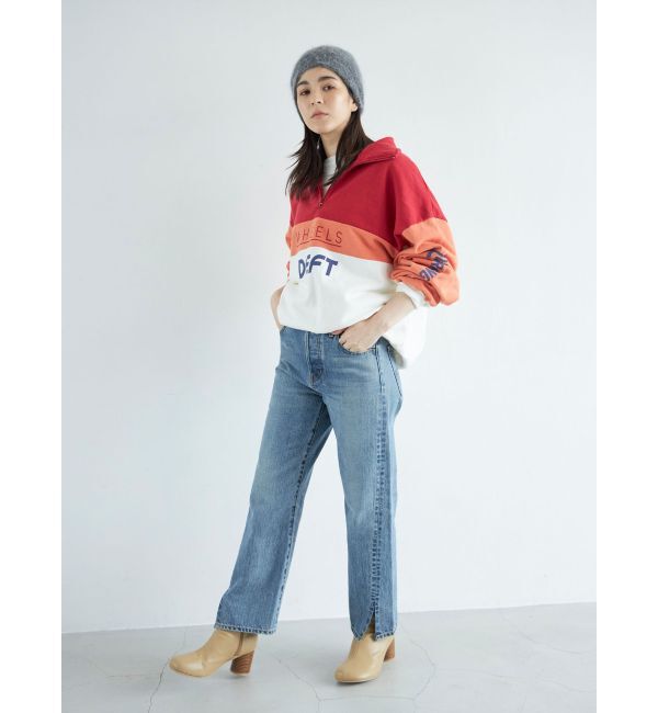 Ungrid「クロップドスリットストレートデニム」|デニム|