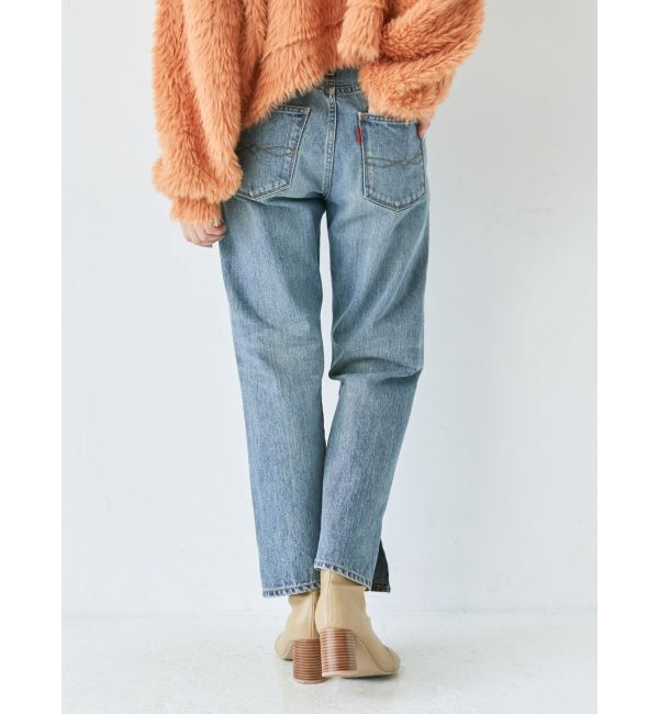 Ungrid「クロップドスリットストレートデニム」|デニム|