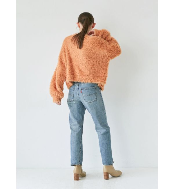 Ungrid「クロップドスリットストレートデニム」|デニム|