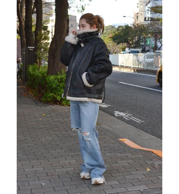 Ungrid「フェイクムートンボアブルゾン」|ブルゾン・スタジャン|