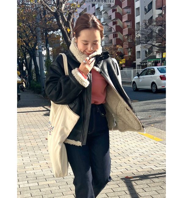 Ungrid「フェイクムートンボアブルゾン」|ブルゾン・スタジャン|