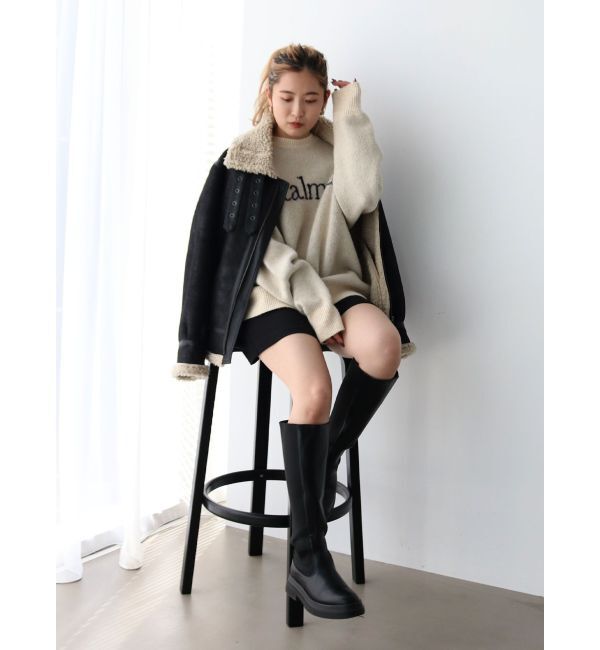 Ungrid「フェイクムートンボアブルゾン」|ブルゾン・スタジャン|