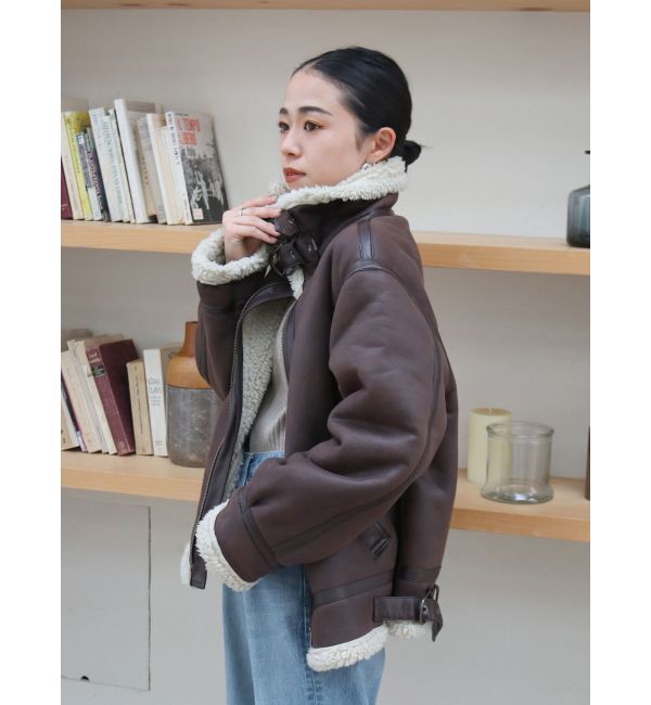 Ungrid「フェイクムートンボアブルゾン」|ブルゾン・スタジャン|