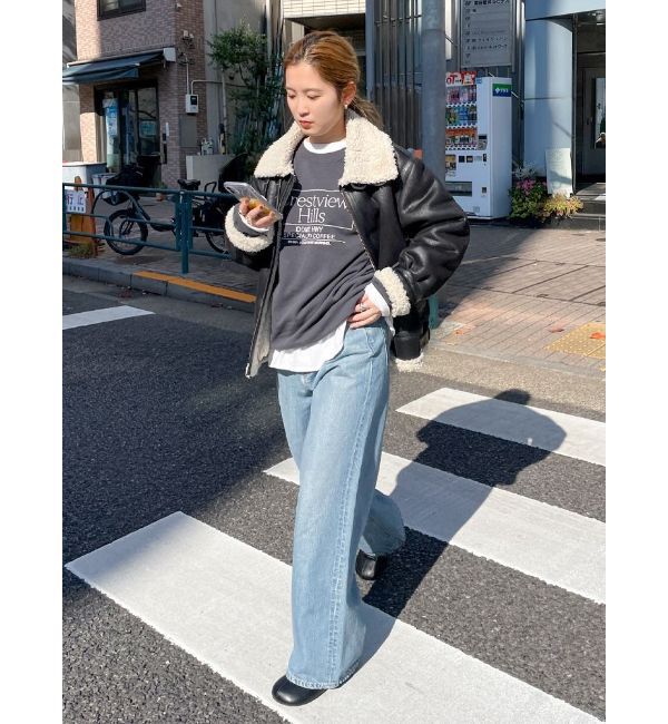 Ungrid「フェイクムートンボアブルゾン」|ブルゾン・スタジャン|