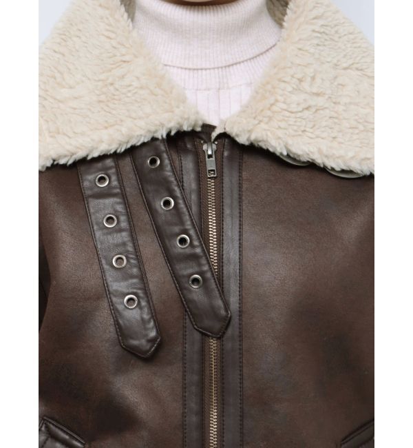 Ungrid「フェイクムートンボアブルゾン」|ブルゾン・スタジャン|