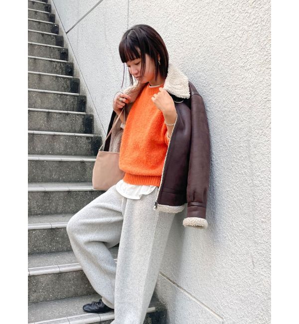 Ungrid「フェイクムートンボアブルゾン」|ブルゾン・スタジャン|