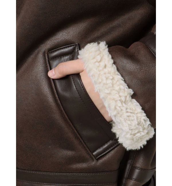 Ungrid「フェイクムートンボアブルゾン」|ブルゾン・スタジャン|