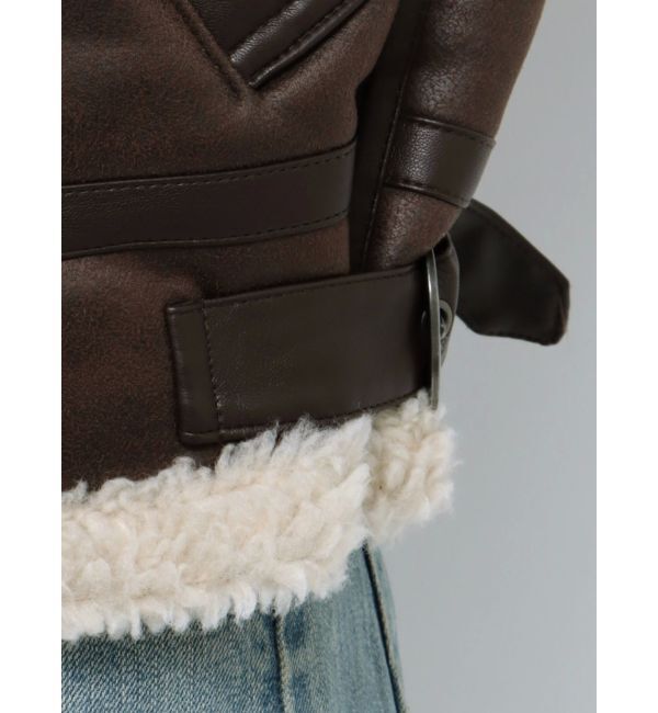 Ungrid「フェイクムートンボアブルゾン」|ブルゾン・スタジャン|