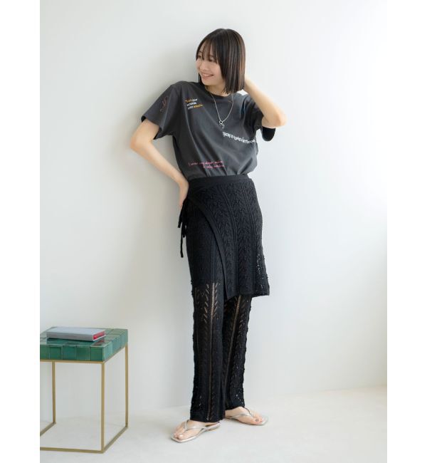 Ungrid「透かし編みスカートセットパンツ」|その他|