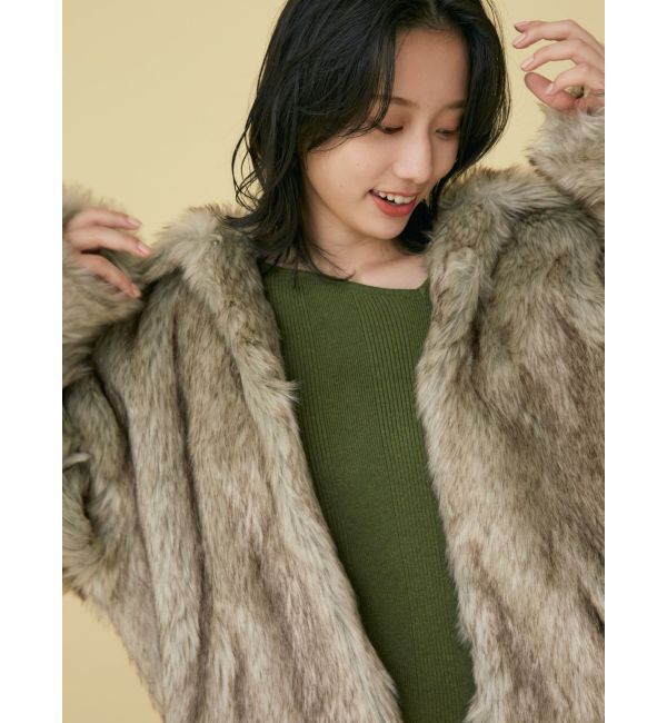 Ungrid「ボリュームデザインファーコート」|ブルゾン・スタジャン|