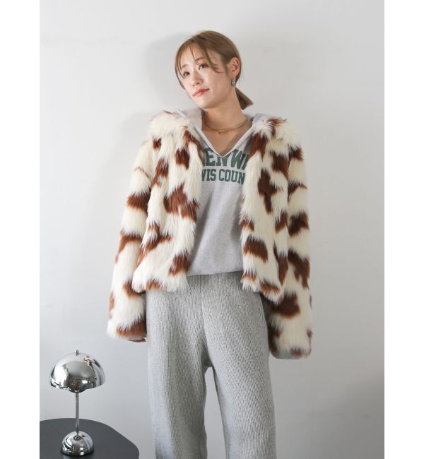 Ungrid「ボリュームデザインファーコート」|ブルゾン・スタジャン|