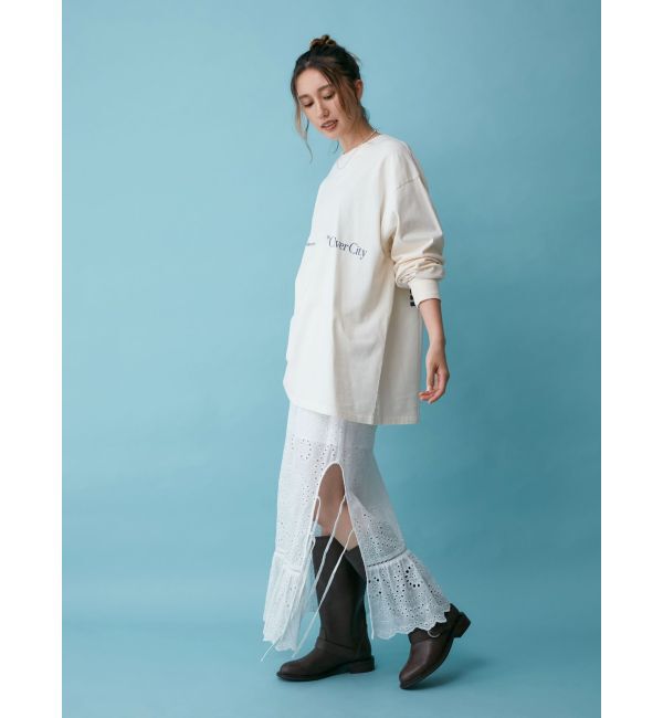 Ungrid「カットワークレースコンビスカート」|スカート|