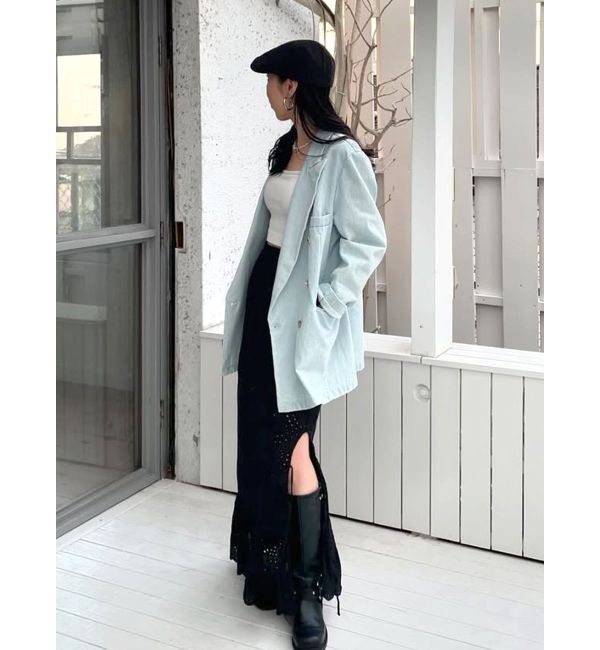 Ungrid「カットワークレースコンビスカート」|スカート|