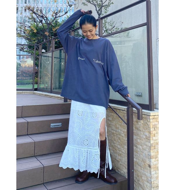 Ungrid「カットワークレースコンビスカート」|スカート|