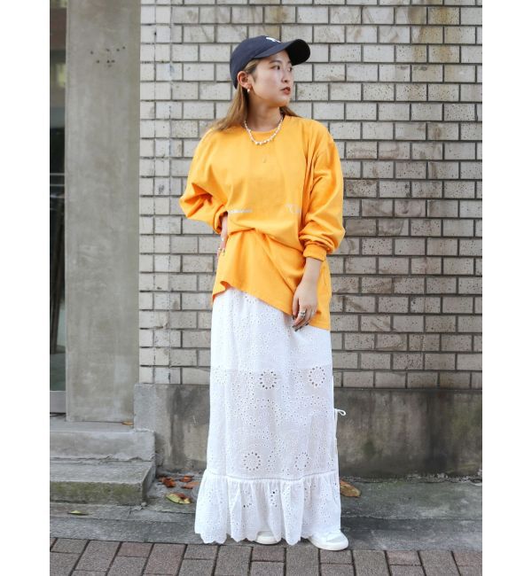 Ungrid「カットワークレースコンビスカート」|スカート|
