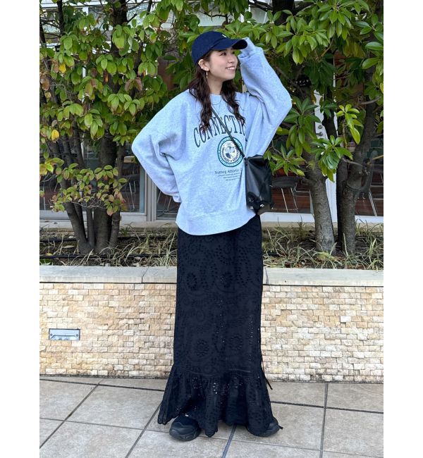 Ungrid「カットワークレースコンビスカート」|スカート|